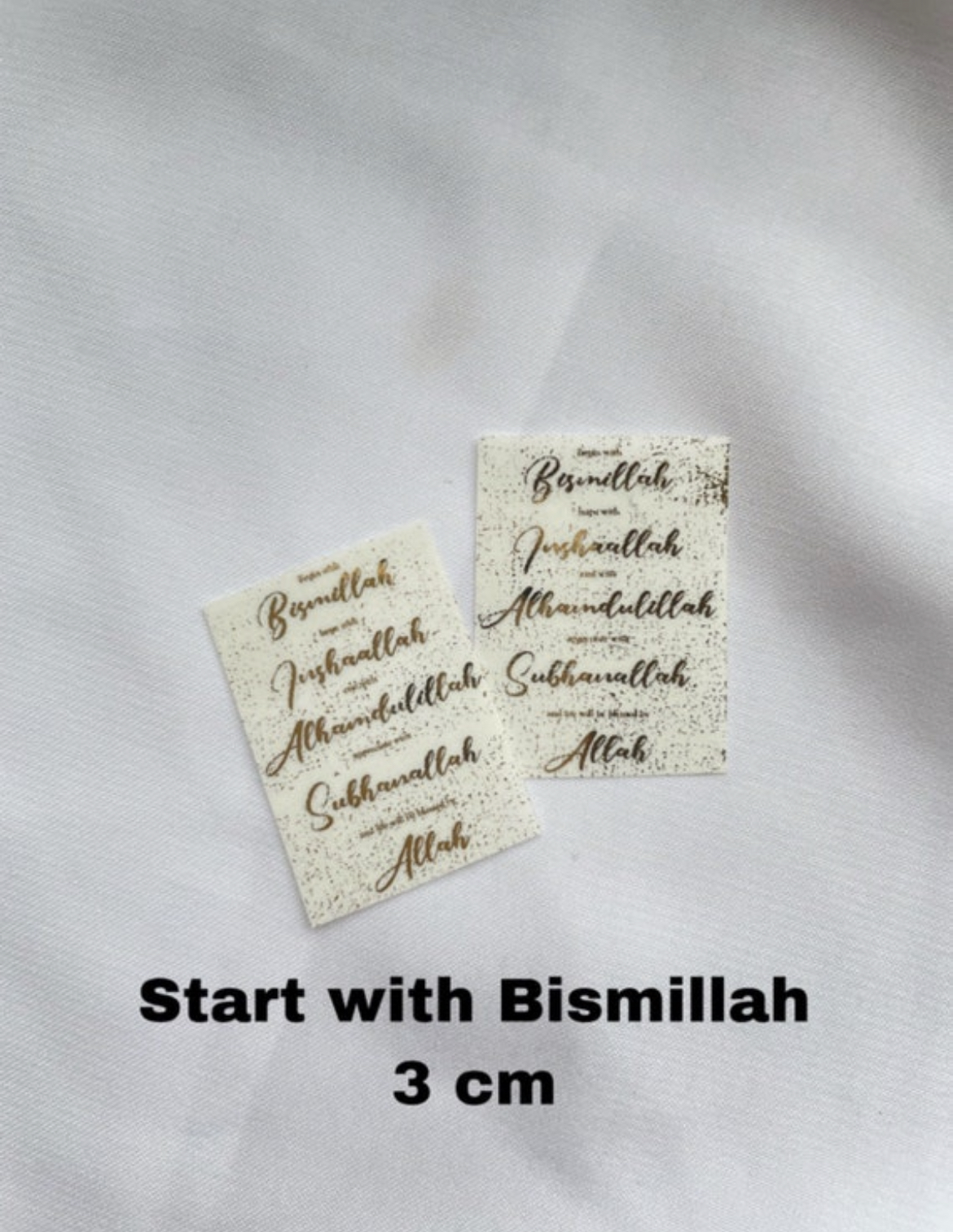 5x Sticker Start with Bismillah Gold