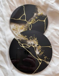 Kintsugi Untersetzer aus resin 2