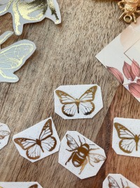 5x Resin Zubehör sticker Biene Schmetterling Künstlerbedarf 3