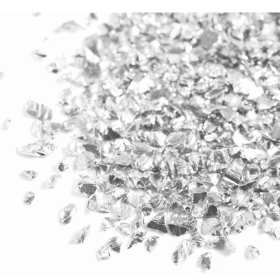 50 g crushed Glas Silber sparkle