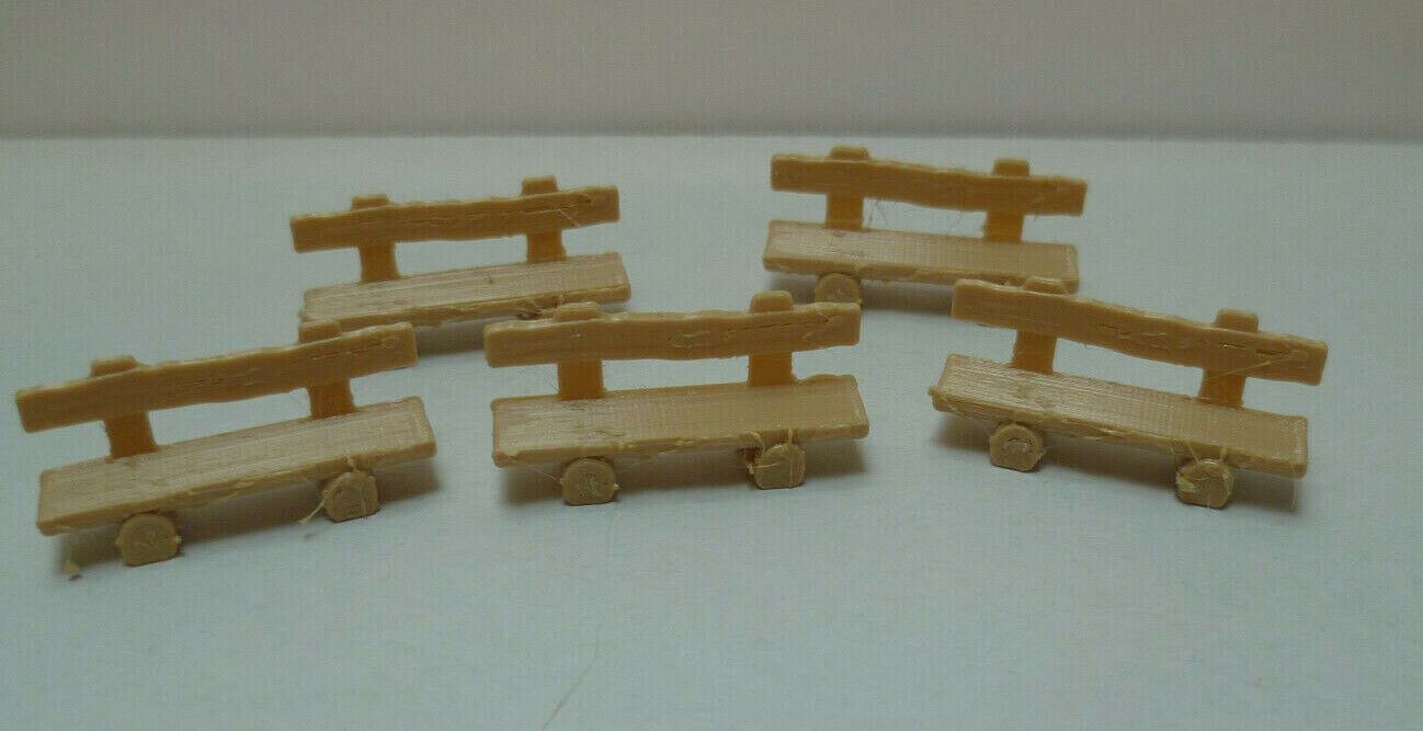 5er Set Parkbank Balkenbank Beige Modellbau H0 Sitzbank im Masstab 1:87 Diorama 4