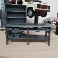 Werkbank + Regal 1:18 1:16 Diorama Werkstatt Modellbau 3