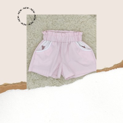 Paperbag | kurze Hose | Größe 92 | Hosentaschen - kurze Hose für Kinder in Rosa