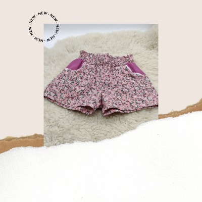 Paperbaghose | kurz | Größe 86 | Eingrifftasche - Rosa kurze Hose für Kinder