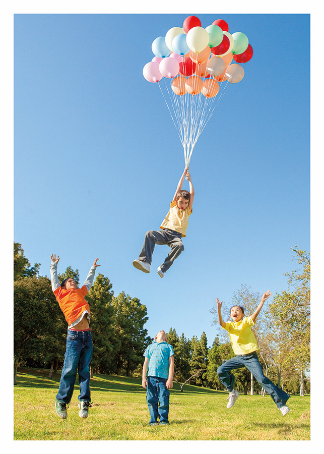 Kids with Balloons Card