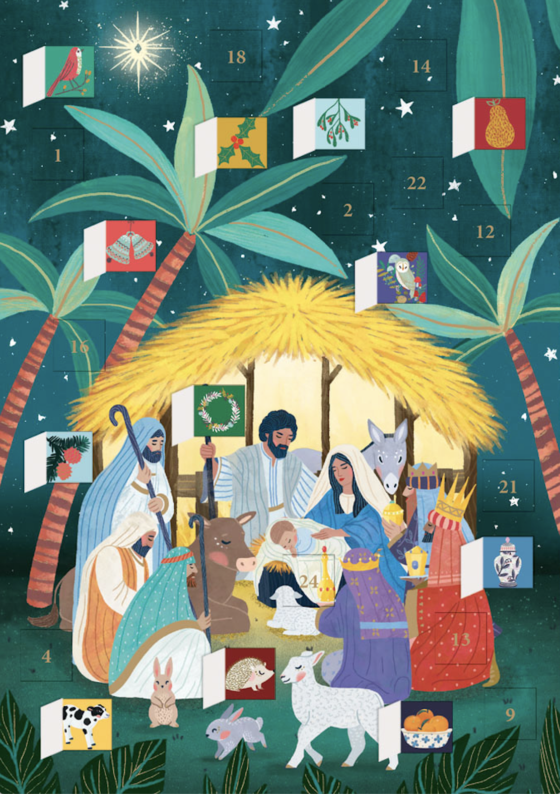 Nativity Advent Calendar Card