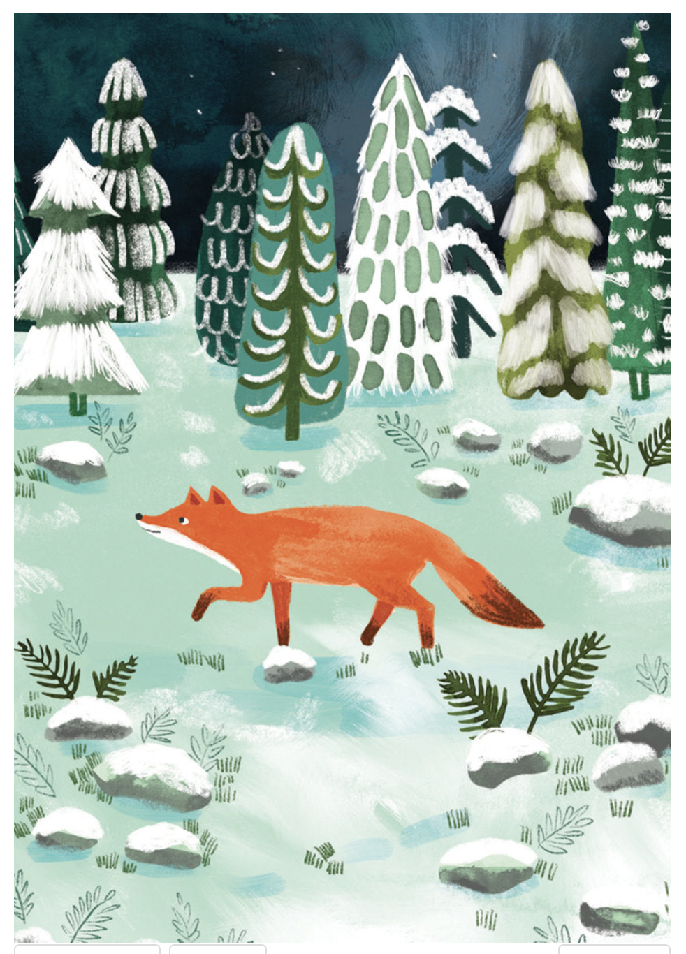 Running Foxes Advent Calendar Card 2