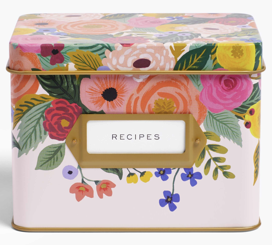 Juliet Rose Tin Recipe Box