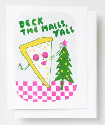 Deck the Halls Pizza Card