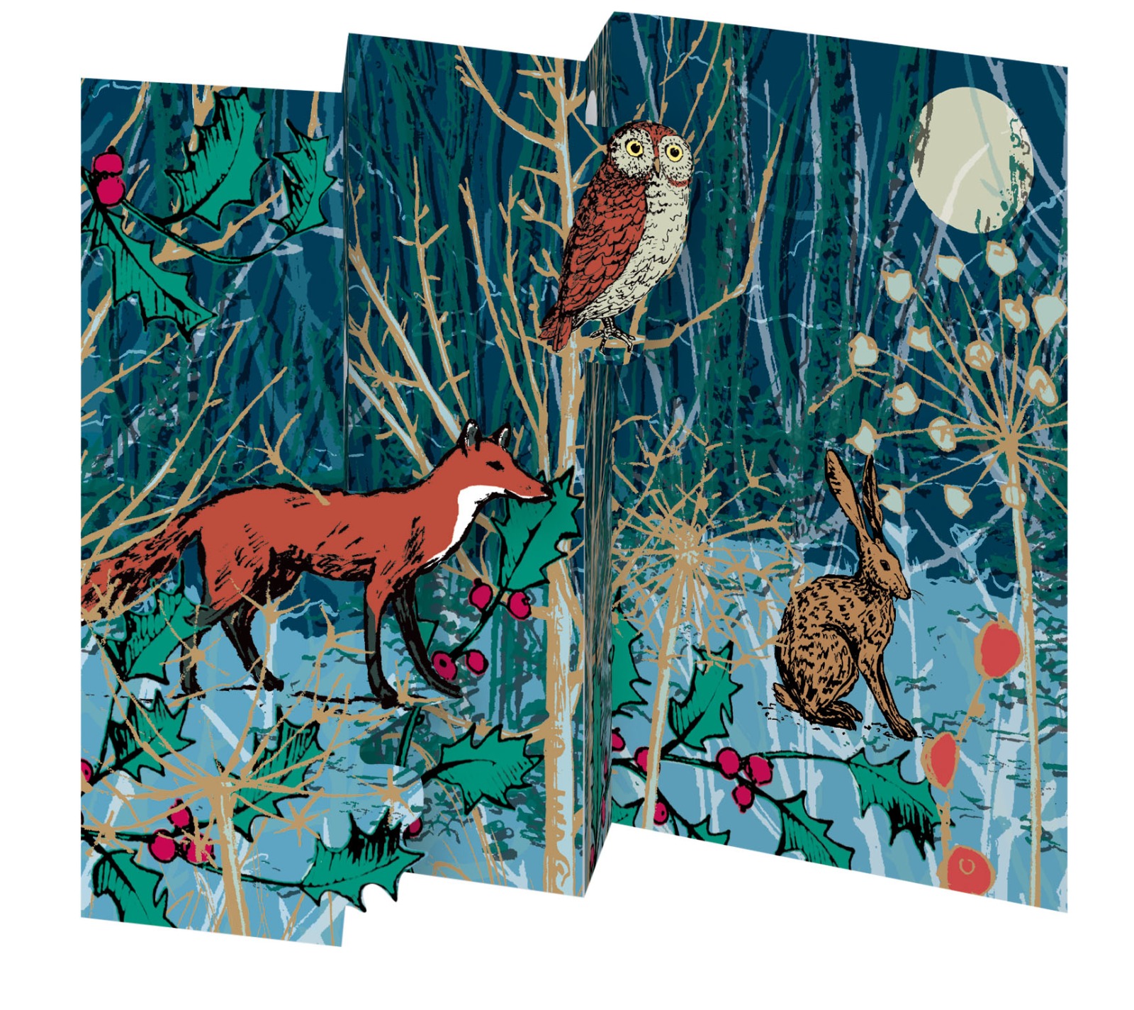 Winters Tale Fox Trifold Card Pack 2