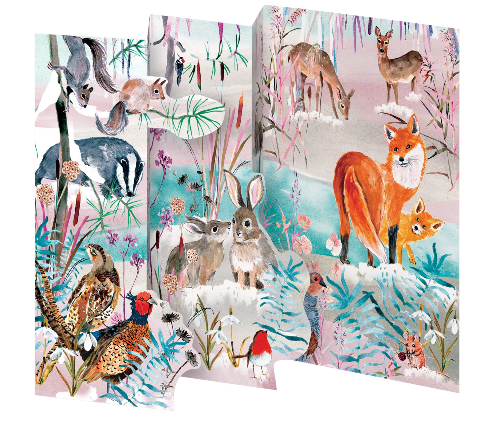 Wild Winters Song Fox Trifold Card Pack 2