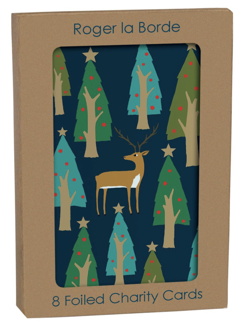 Stag Amongst Trees Gold Foil Card Pack