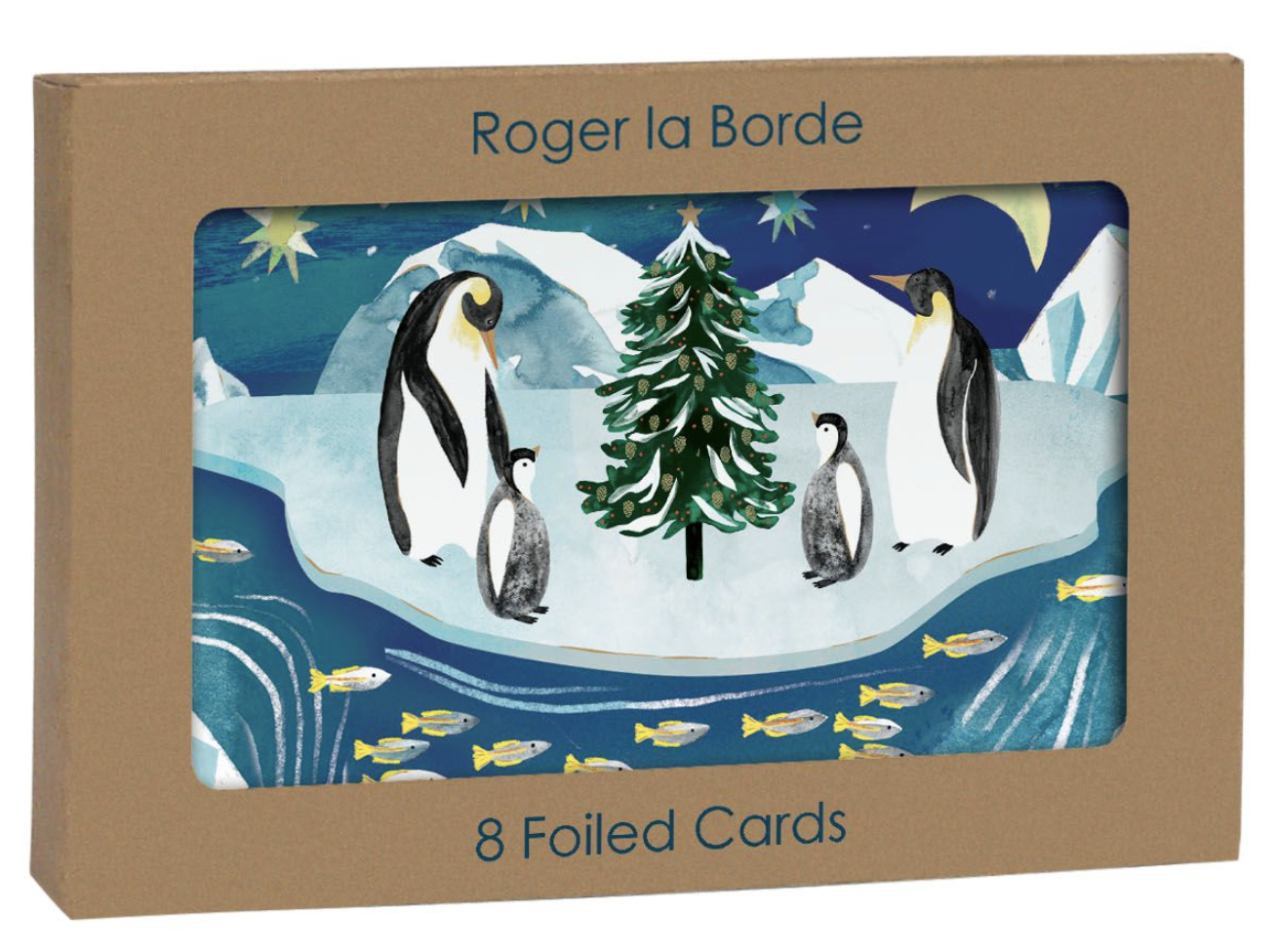 Penguin Christmas Gold Foil Card Pack
