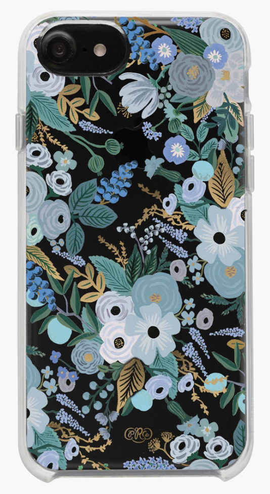 Clear Garden Party Blue iPhone Cases