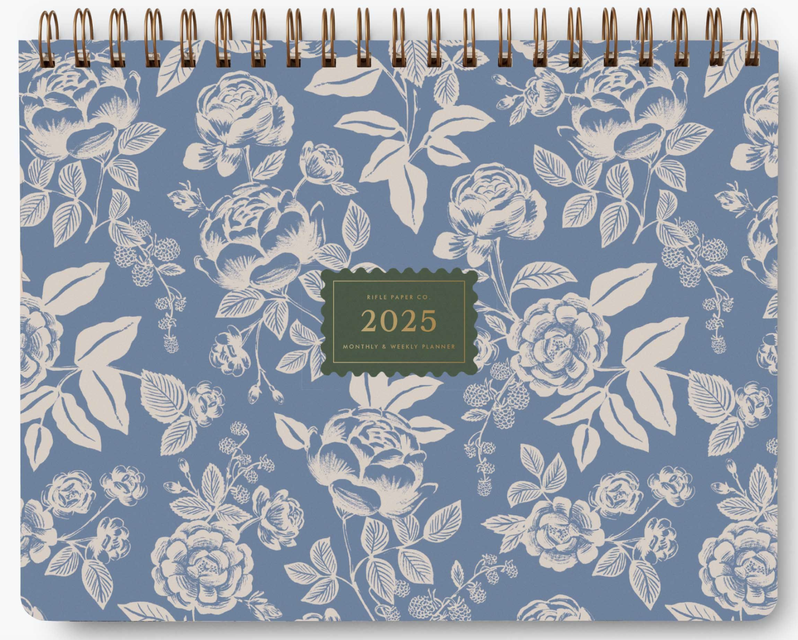 2025 English Rose Top Spiral Covered Planner