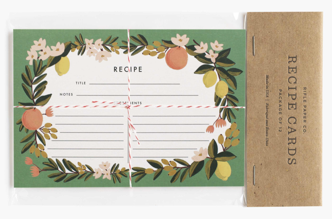 Citrus Floral Recipe Cards 3