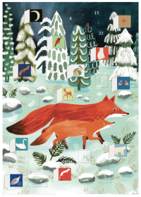 Running Foxes Advent Calendar Card