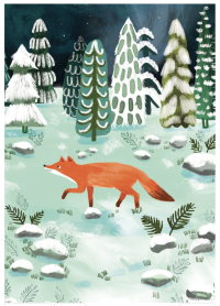 Running Foxes Advent Calendar Card 2