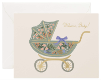 Floral Pram Greeting Card