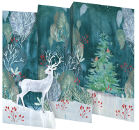 Silver Stag Foil Trifold Card Pack 2