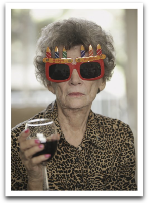 Lady Birthday Glasses Card - 3696