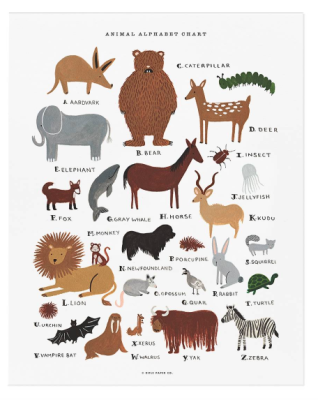 Animal Alphabet Chart - VE2