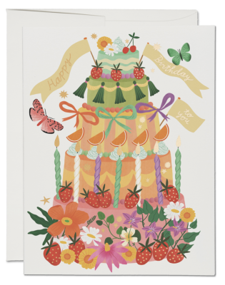 Whimsical Cake Birthday Card - Red Cap Cards BOD2412