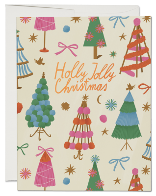 Holly Jolly Trees Card - Red Cap Cards BOD2583