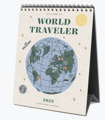 2023 World Traveler Desk Calendar - Rifle Paper Co Calendar
