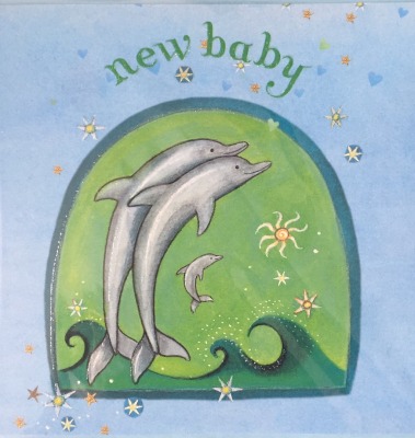 New Baby Aquamarine Card - 1209