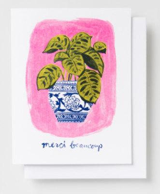 Merci Beaucoup Plant Card - Yellow Owl Workshop