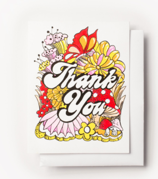Thank You Floral Card - Yellow Owl Workshop