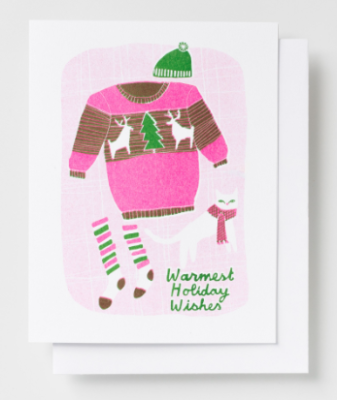 Warmest Holiday Wishes Card - Yellow Owl Workshop