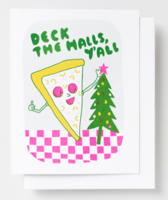 Deck the Halls Pizza Card - Yellow Owl Workshop