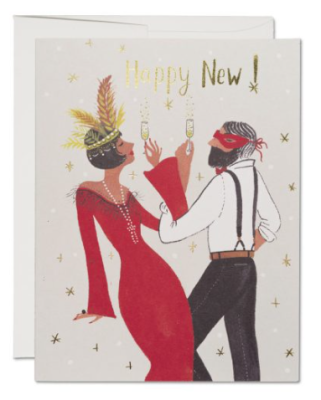 Gatsby New Year Card - Red Cap Cards