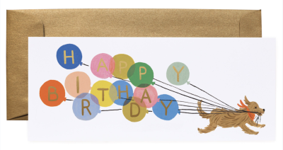 Balloon Birthday Long Card - VE 6