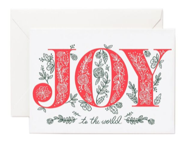 Joy To World Letterpress Card - Letterpress Card