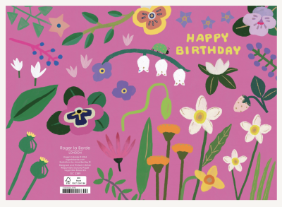 Floral in Pink Greeting Card - Roger La Borde GC2389