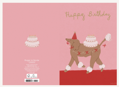 Birthday Poodle Card - Roger la Borde GCN449