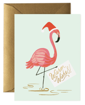Holiday Flamingo Card - Greeting Card