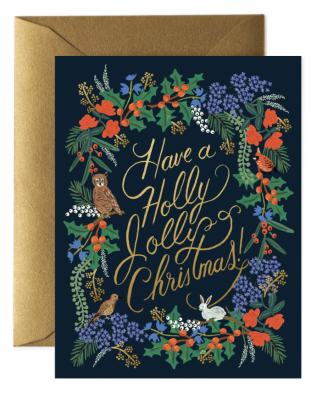 Holly Jolly Christmas Card - Greeting Card