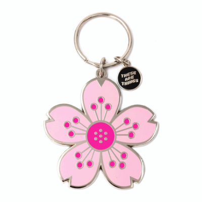 Cherry Blossom - Enamel Keychain