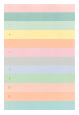 Numbered Color Block Memo Notepad - Rifle Paper Notizblock