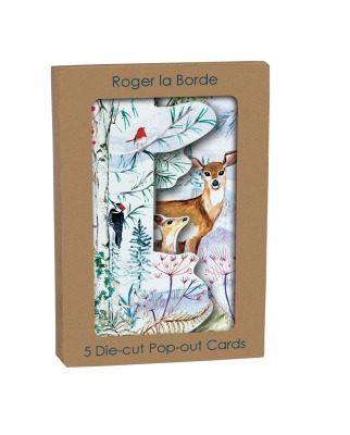 Wild Winters Song Deer Trifold Card Pack - Roger la Borde NSX826