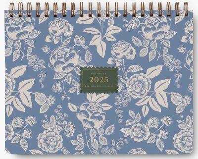 2025 English Rose Top Spiral Covered Planner - Rifle Paper Co. Planner