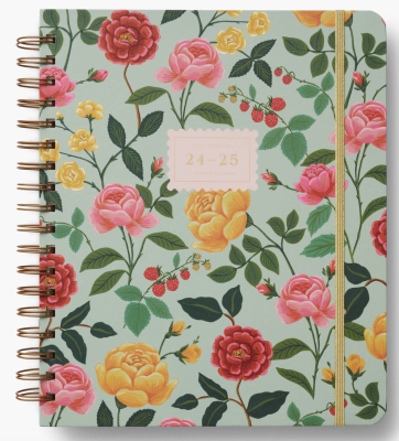 2025 Roses Academic Hardcover Spiral Planner - Rifle Paper Co. Planner