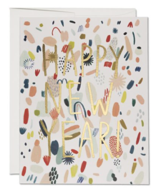 Abstract New Year Card - Red Cap Cards