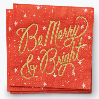 Be Merry &amp; Bright Cocktail Napkins - Rifle Paper Co.
