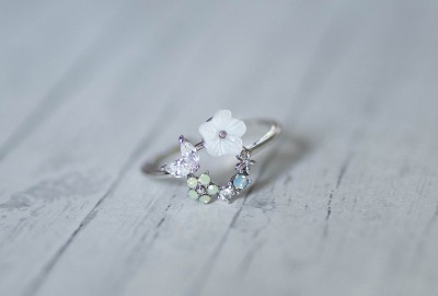 Ring Blume silber